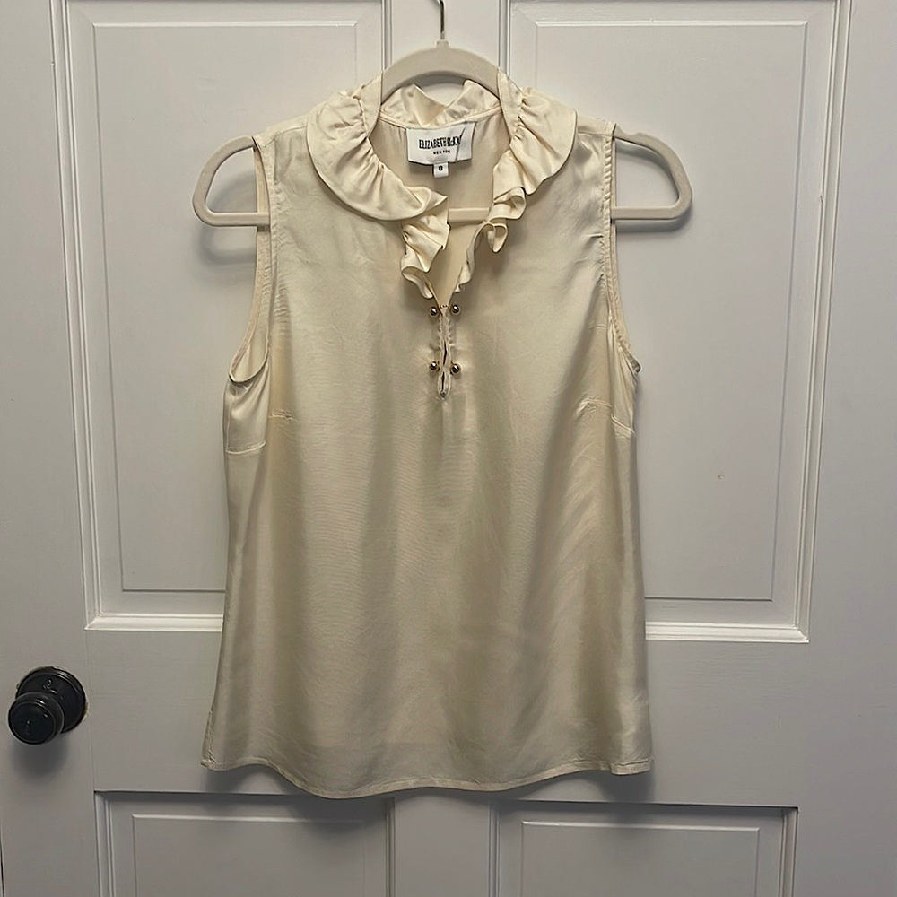 Elizabeth McKay silk ruffle blouse 8